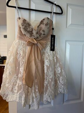 Sherri Hill | Dresses | Sherri Hill Pink Lace Strapless Mini Dress With  Pockets Size Homecoming | Poshmark